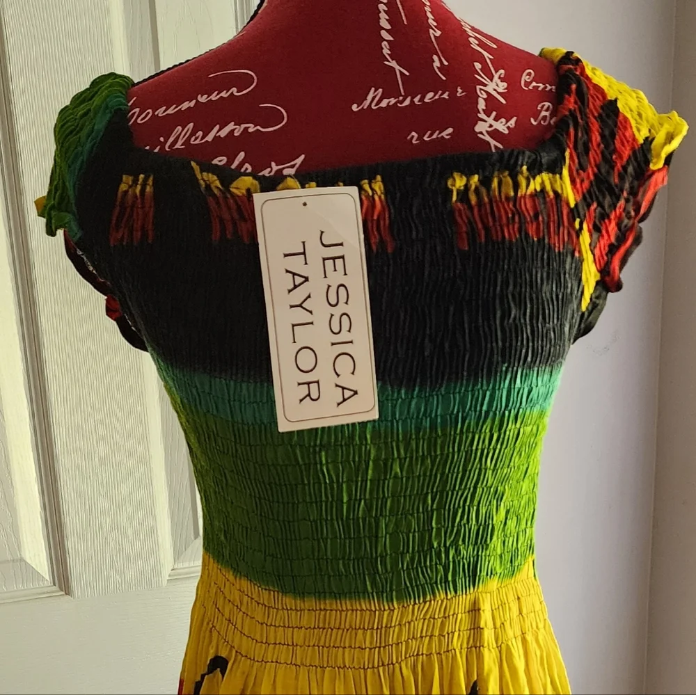 NWT Bob Marley Smocked Maxi Dress By: Jessica Taylor - Picture 6 of 7